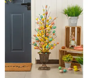 Glitzhome 36"H Easter Egg Urn Porch Tree