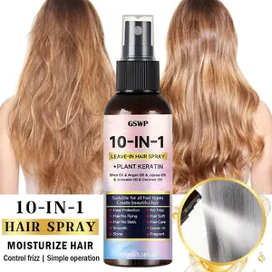Gswp 10-In-1 No-Rinse Hair Spray, Moroccan Argan Oil & Castor Oil, Heat Protection, Deep Nourishment, Hair Moisturizer, Nourishing Hair, Anti-Frizz, Smooth Shine, 100ML