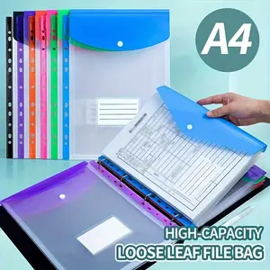 12 Packs A4 Expandable Document File Folders with Button Closure, PP Plastic Binder Organizer with Lock Mechanism in Vibrant Colors, Durable A4 Organizer for School Office Home