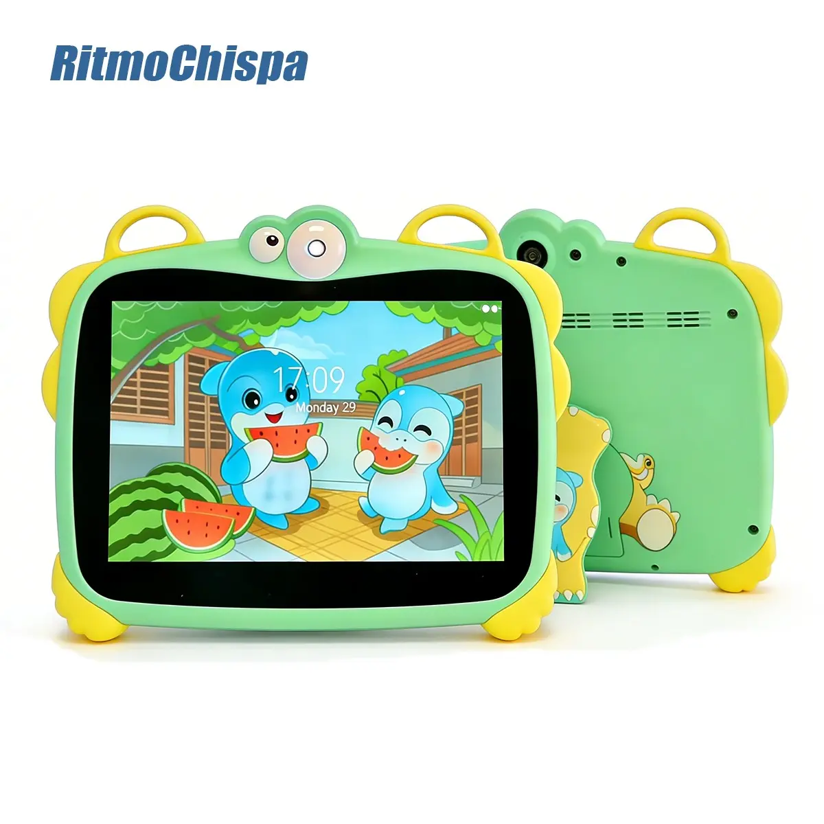 7-Inch Dinosaur Kids Touchscreen Tablet PC, 16GB Memory, Parental Control, Dual Cameras, Music Games Learning, Cute Case, Android Os, Quad-Core