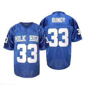 AL Bundy Football Jersey #33 Polk High Football Jerseys,Blue White Sports Shirt Men's 90S Hip Hop Clothing Party S-XXXL compression shirt