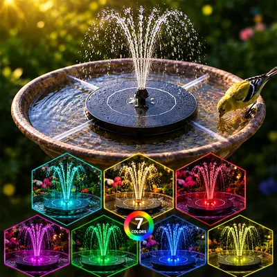 Solar Fountain for Bird Bath, Solar Water Fountain with Multiple