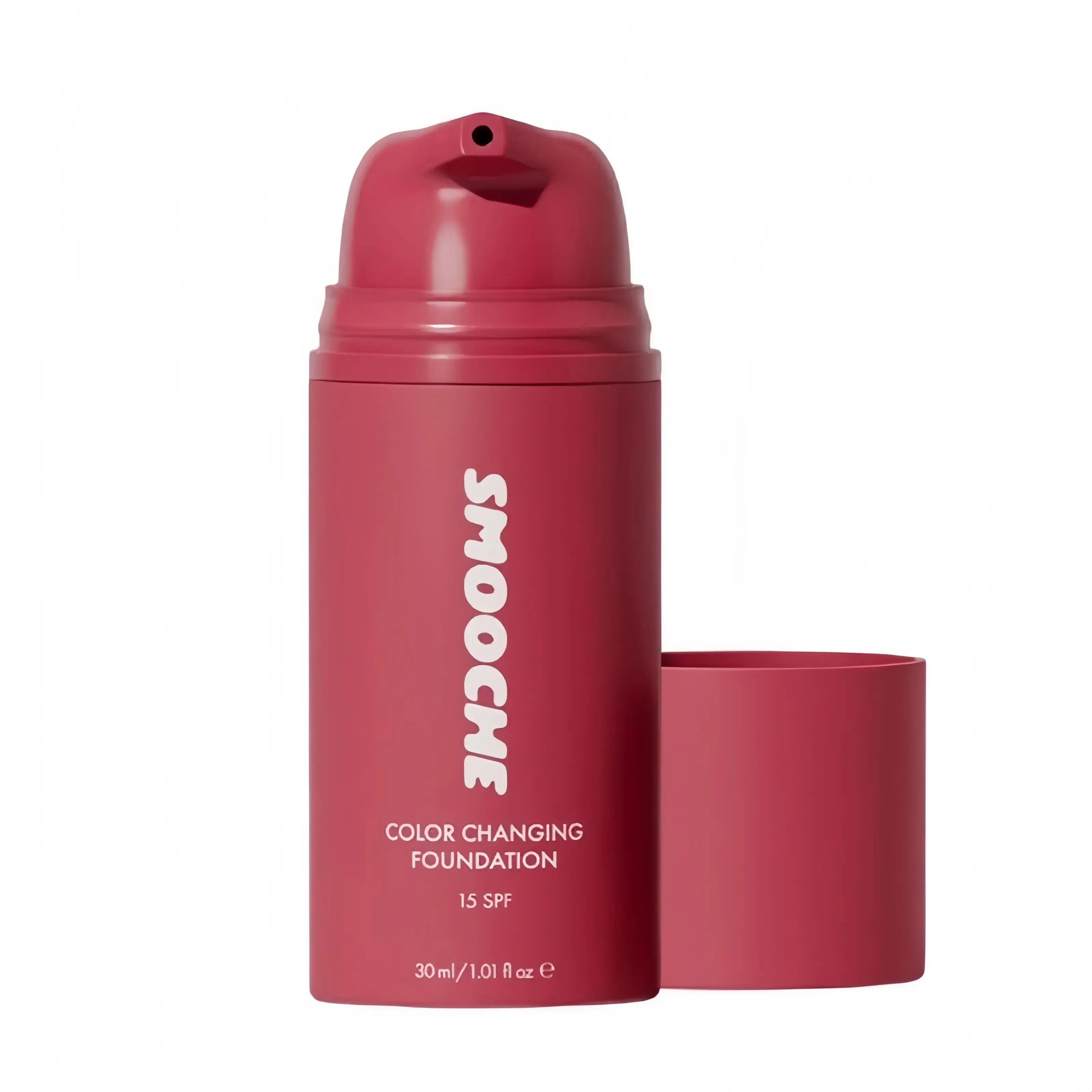 Smooche Color Changing Foundation - Skin Tone Adapting Liquid Foundation for Women, Self Adjusting Natural Finish, Blurs Imperfections & Fine Lines, SPF 15, All Skin Types, 30ml