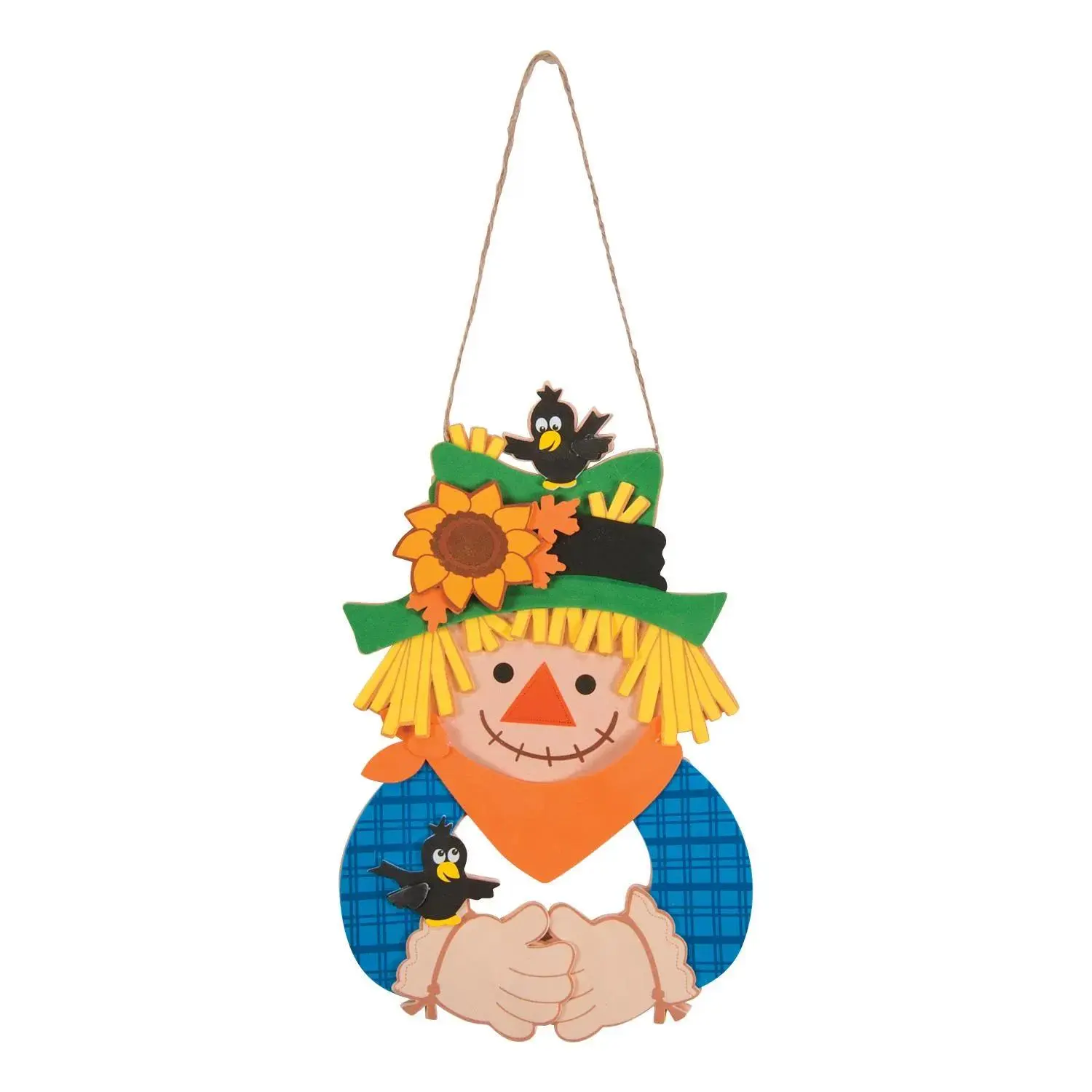 5 3/4" x 9" Scarecrow Hanging Wreath Foam Craft Kit- Makes 12
