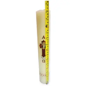 Cirio Pascual 1 Kilo Largo 14"Tall×2.5"Thick Paschal Candles Vela de Cera Jesucristo Resucitado Candle for Church Devotional