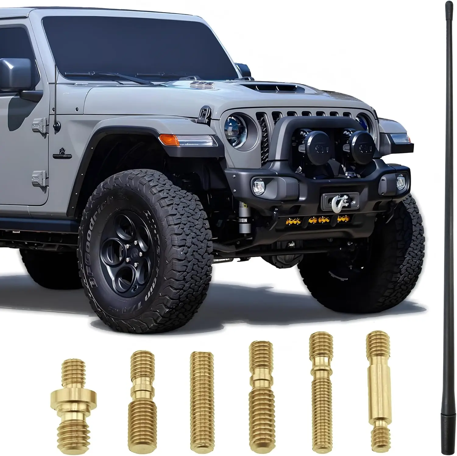 - 13 Inch All-Terrain Flexible Rubber Antenna Accessories - Spring Steel Internal Core