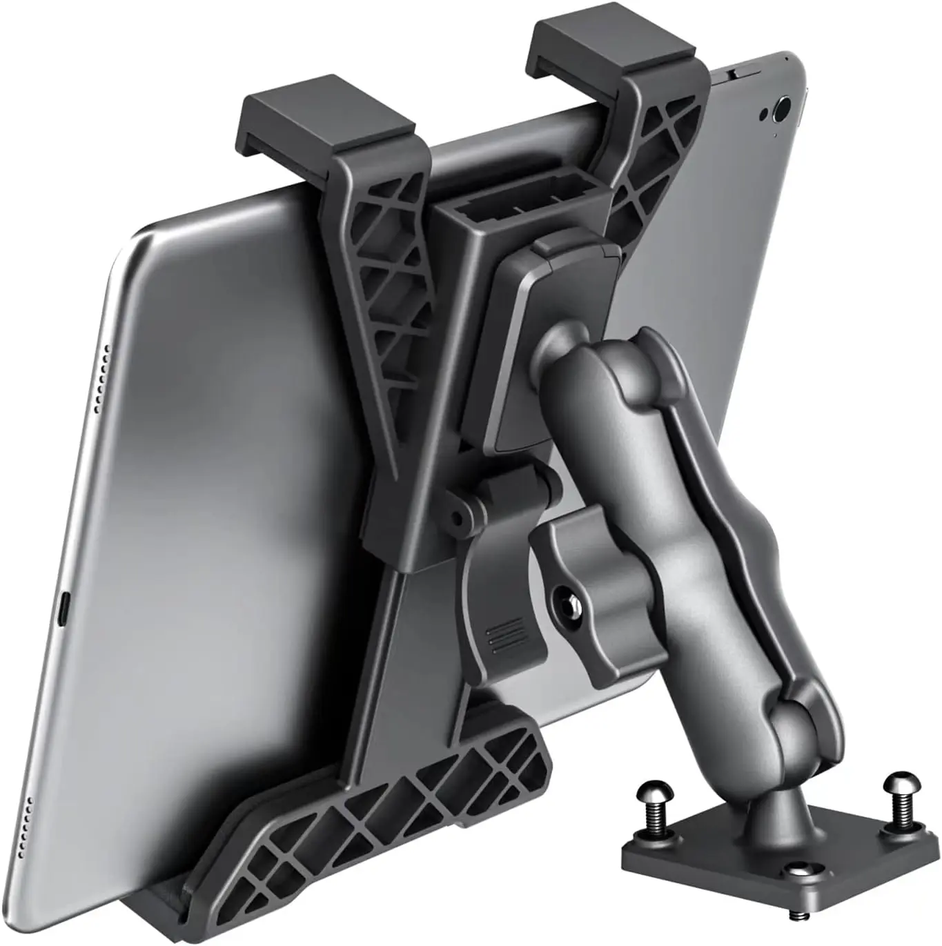 OHLPRO Heavy Duty Drill Base Tablet Holder Car Mount Dashboard for 7" - 11.5" Tablets, iPad/iPad Mini Samsung Galaxy, Multi-Angle, Industrial, Black