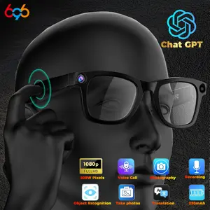 Smart AI Photo Glasses, Wearable Smart Glasses with Camera, HD 1080P Video Recording, Dual Noise-Cancelling Microphones, Voice-Activated Assistant, Lightweight Design Translation Multifunctional Audio Sunglasses Bluetooth