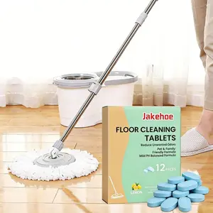 24pcs Floor Cleaning Tablets - Safe for Wood Tile Marble Quick Dry No Residue 24 Tablets Lemon Scent