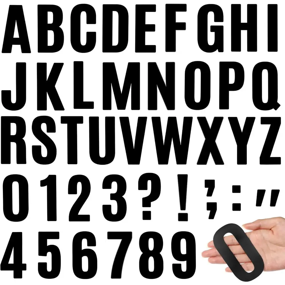12-Pack 4-Inch Character-Based Vinyl Decal Stickers, Self-Adhesive Weatherproof Mailbox Numbers & Letters, Easy-to-Apply Decoration Stickers for Christmas Crafts, Outdoor Mailbox House Decor