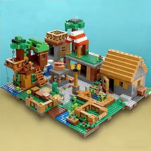flash card Luxury 6-in-1 Large Village Stacking Block Set with Tree House | Premium Design | Gift & Collection