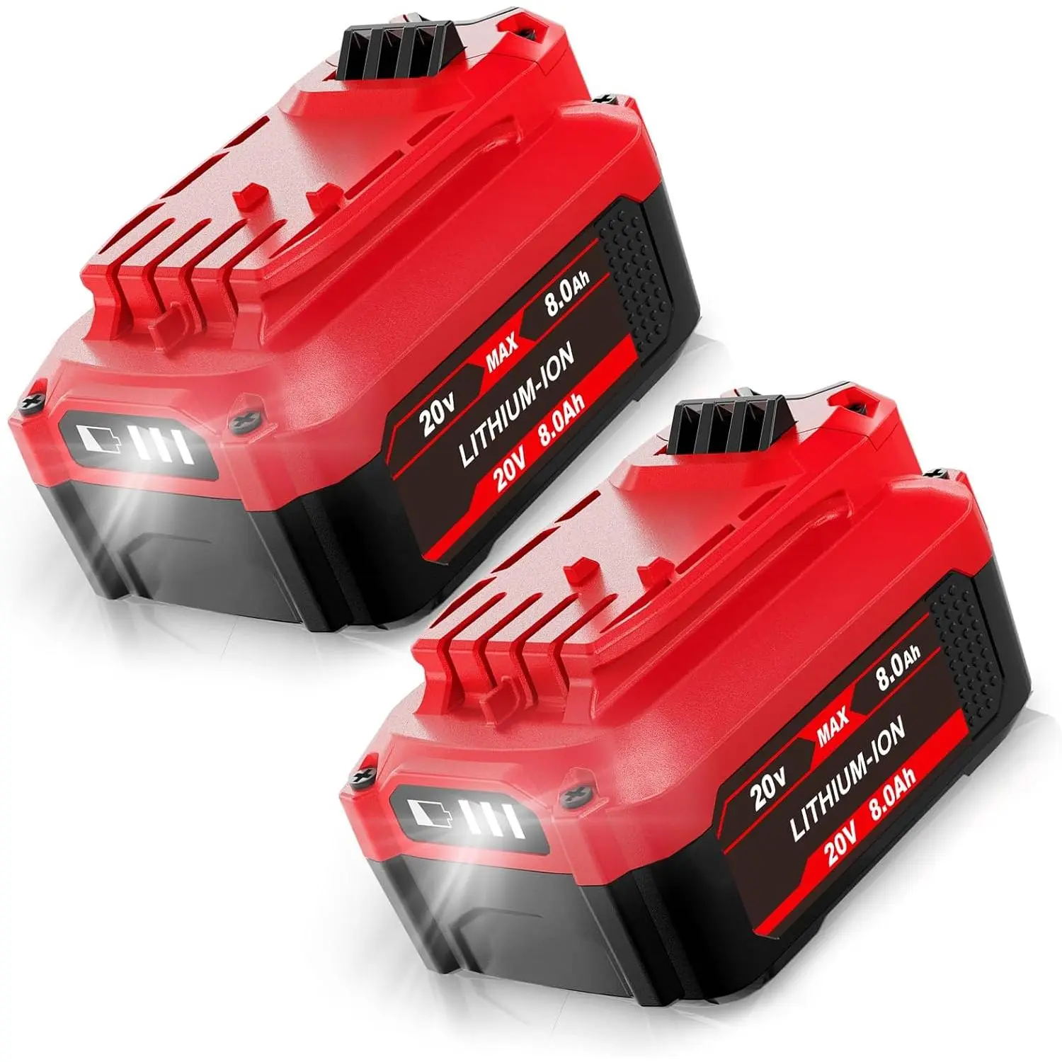 Craftsman V20 Lithium-Ion Power Tool Replacement Batteries - 2-Pack 20V 8.0Ah, Compatible with CMCB204, CMCB205, CMCB206 Cordless Power Tools Accessories (Compatible Models Listed)