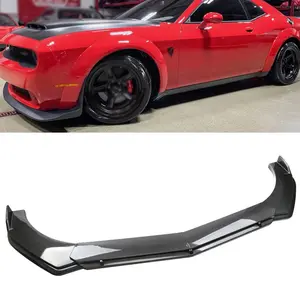 Front Bumper Spoiler Splitter Body Kits Carbon Fiber Style For Dodge Challenger