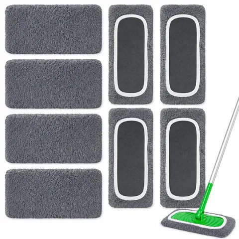 4, 8 or 12-Piece Replacement Mop Cloth Set – Mop Head Pads for Dusting and Floor Cleaning in Kitchens, Bedrooms, Homes and Commercial Spaces