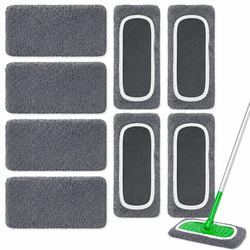 4, 8 or 12-Piece Replacement Mop Cloth Set – Mop Head Pads for Dusting and Floor Cleaning in Kitchens, Bedrooms, Homes and Commercial Spaces