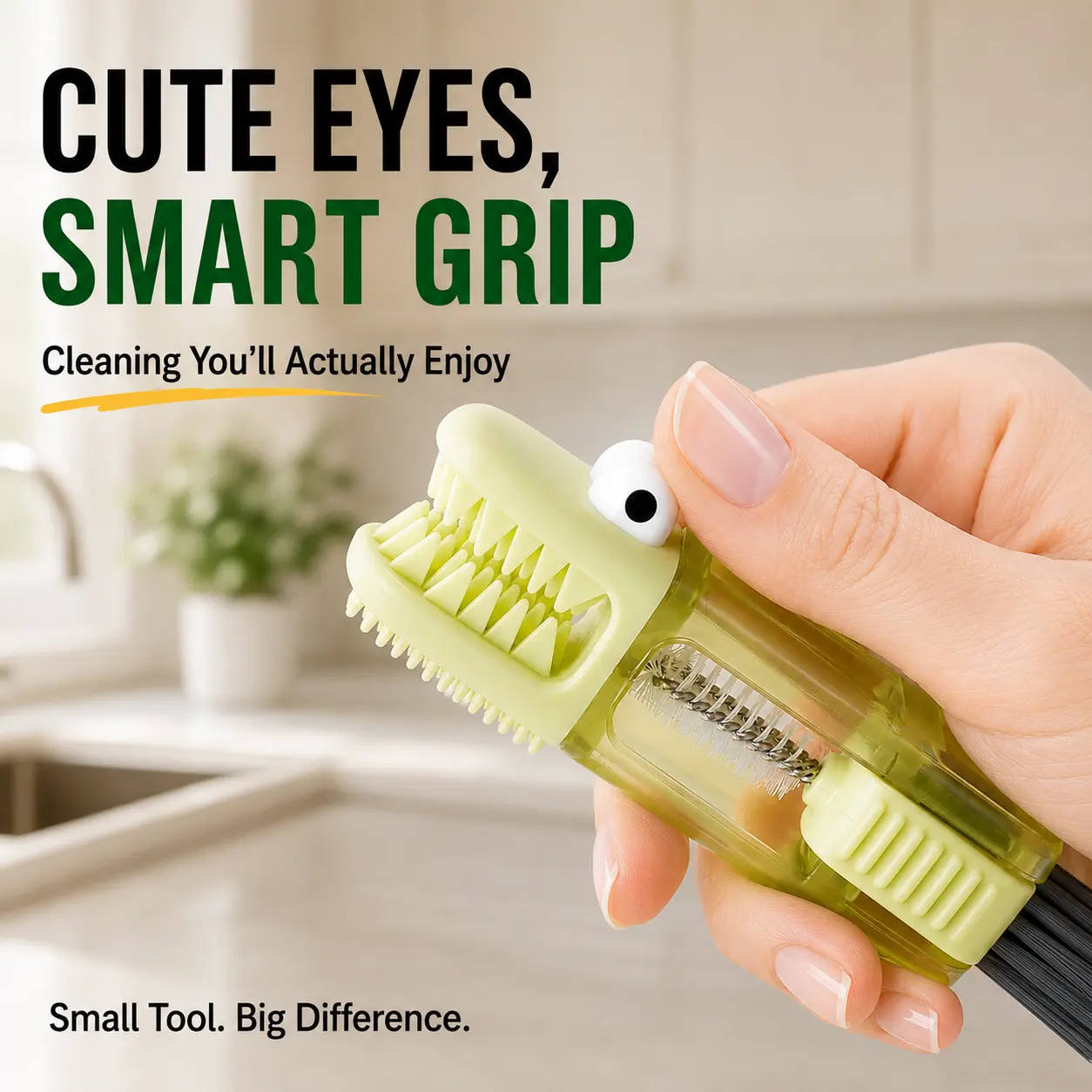 3-in-1 Silicone Water Bottle Cleaning Brush, Multi-Functional Bottle Detail Cleaner, Flexible Straw Brush, Compact Crevice Gap Cleaning Tool for Tumblers, Travel Mugs, Sippy Cups, Bowls and Dishes Cleaning, Water Bottle Accessory Kits