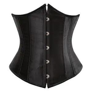 Corset Underbust Women Satin Lace up Boned Brocade Waist Training Plus Size Lingerie for Party & Cosplay Costumes Black Blue Green White Pink Purple Halloween Renissance