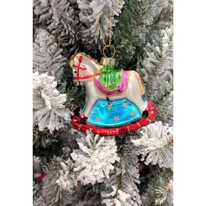 Christmas Glass Ornament - Rocking Horse by Wizardi F07M3-7 HB-SY25368