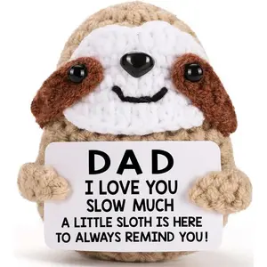 Dad Gifts for Birthday Fathers Day - Dad I Love You Slow Much, Funny Cool  Knitted Crochet Sloth Present for Father Papa Easter Father's Day Christmas from Daughter Son