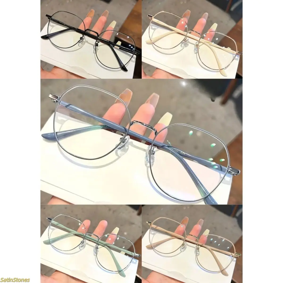 Women's Fashionable Frames Blue Light Glasses - 2026 Trendy, Streamlined Metal Frame, Flat Lenses, Lightweight Comfortable for Daily Wear & Screen Use, Fashionable Frames Glasses