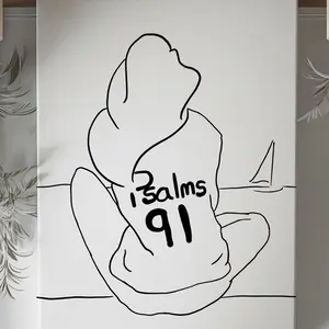 DTF Transfer Outline - Press & Paint Outline, Color your own DTF Print - Christian psalms 91 - Coloring Activity - Pray and Paint Party - Christmas Paint Party