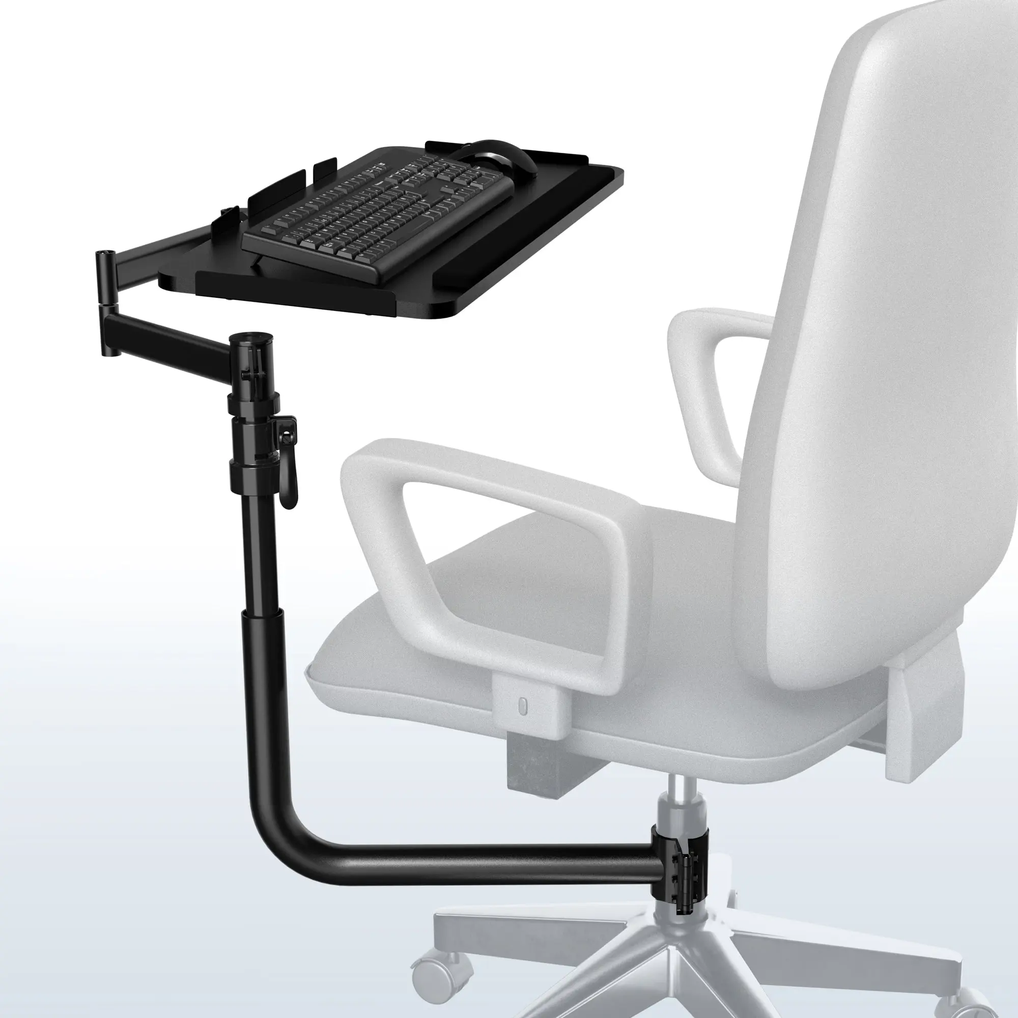 Premium Office Furniture Mounted Keyboard Tray, Ergonomic Computer Accessory for Workstations - Enables Clean Desk, Wrist-Low Typing