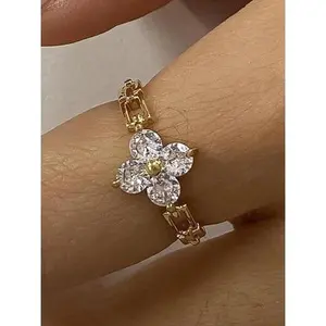 Paradise Island Flower Cubic Zirconia Ring