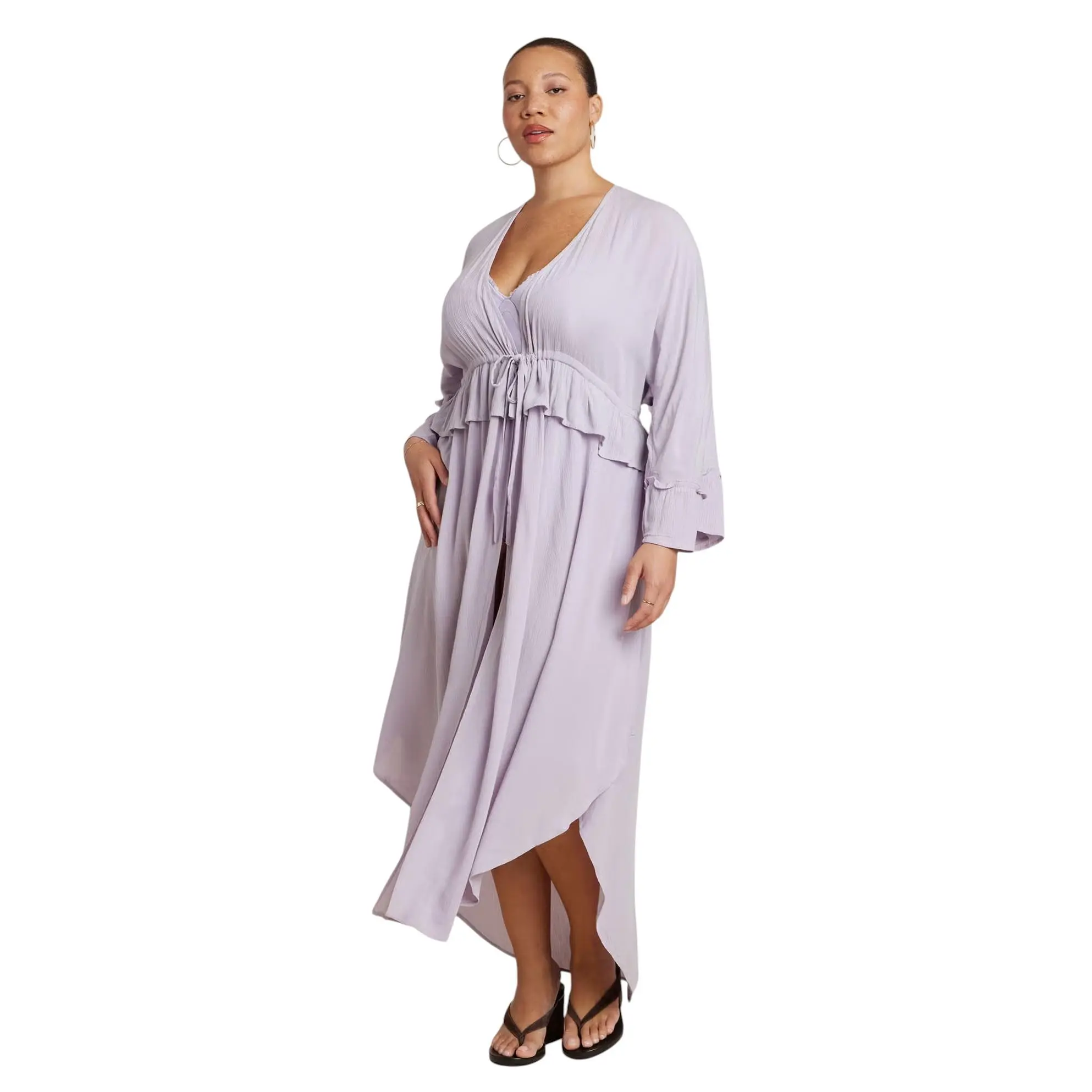 ELOQUII Women's Plus Size Tie Front Kaftan