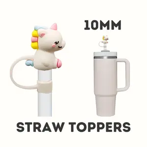 Straw Topper, Straw cover, Unicorn Straw Topper, 10mm Straw