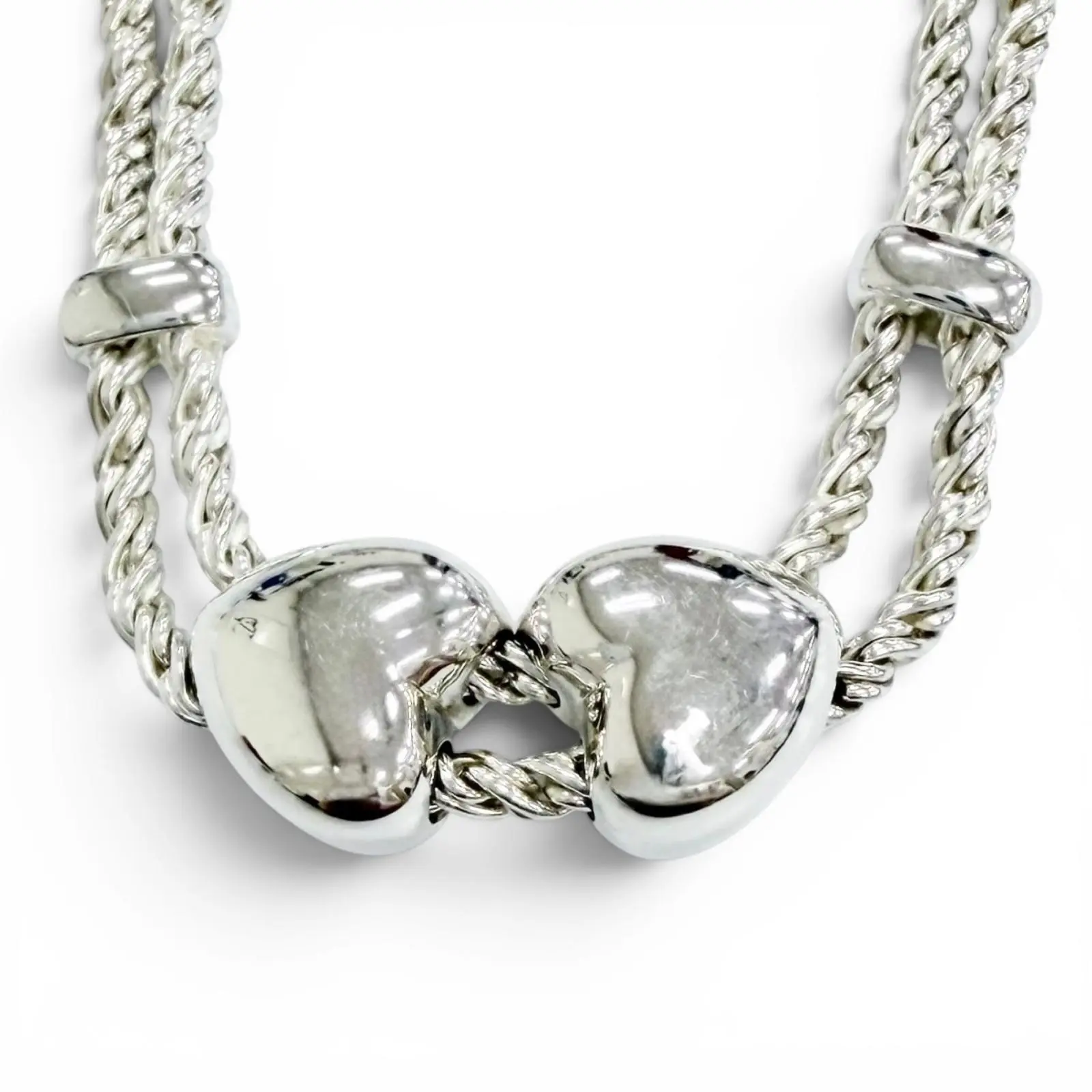 Pre-owned Tiffany & Co. Sterling Silver 925 (Ag925) Small Leather Goods Silver Heart Necklace