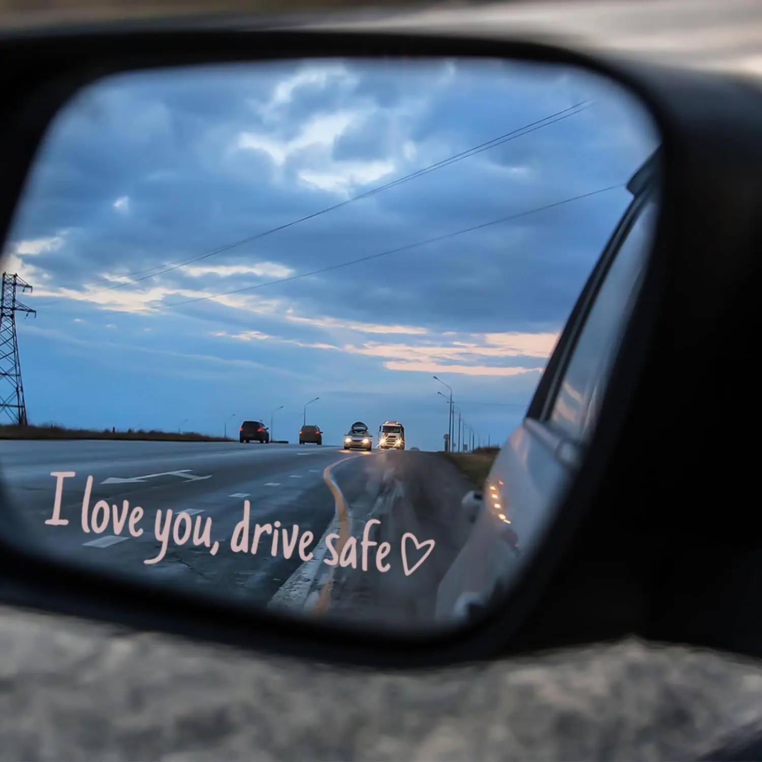8 count Drive Safe Mirror Sticke,I Love You Drive Safe,Cute Drivesafe  Window ,Funny Rearview Mirrordecal,Suitable for  Window Mirrors