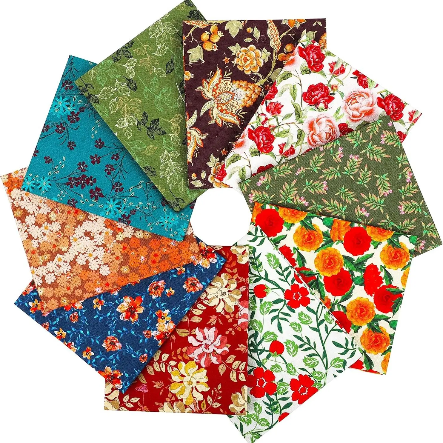 CRAFTIDO Patterned Craft Fabric Assortment, 10 Pcs Retro Starry Sky Fat Quarters, Elegant Soft 100% Breathable Cotton (18"x21"), Durable for Quilting & Sewing Projects, Breathable Cotton Fabric, Home, Embroidery, Anti-Shrink, Room Decor, House Decor