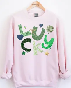 Faux Patchwork Lucky Graphic Top