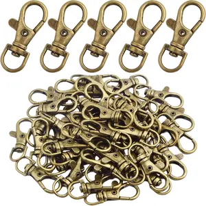 50pcs Swivel Clasp Hooks Metal Alloy Lanyard Snap Hook Lobster Claw Clasps Handmade Trigger Clips Accessories for Keychain Rings Handbag Purse Tag DIY Jewelry Making, Antique Bronze