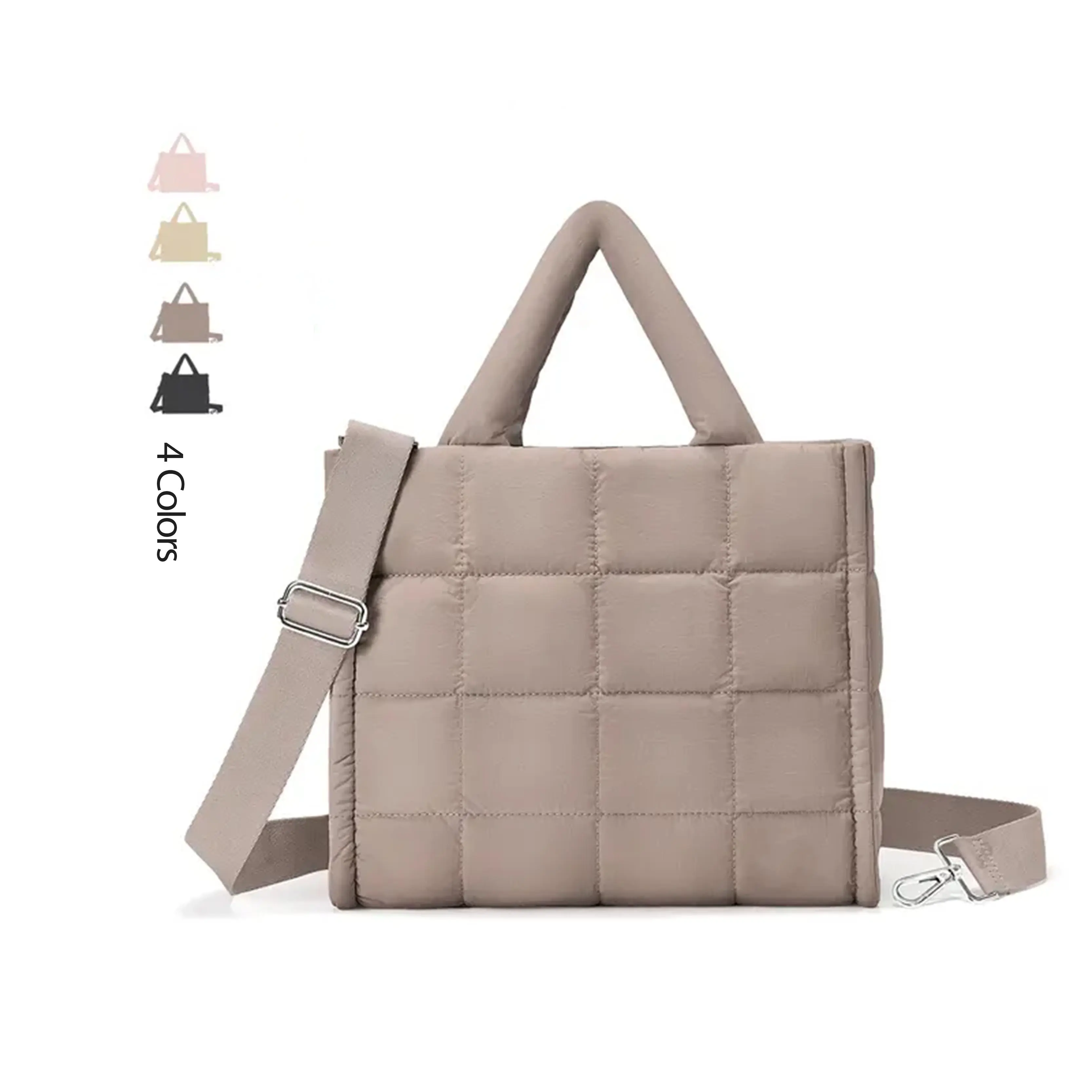 Quilted Down Bags  Puffer Tote Quilted Crossbody Fashion Bag Women Shoulder Handbag Work University Diaper Bag Durable Waterproof Bag for Fall Travel Essentials