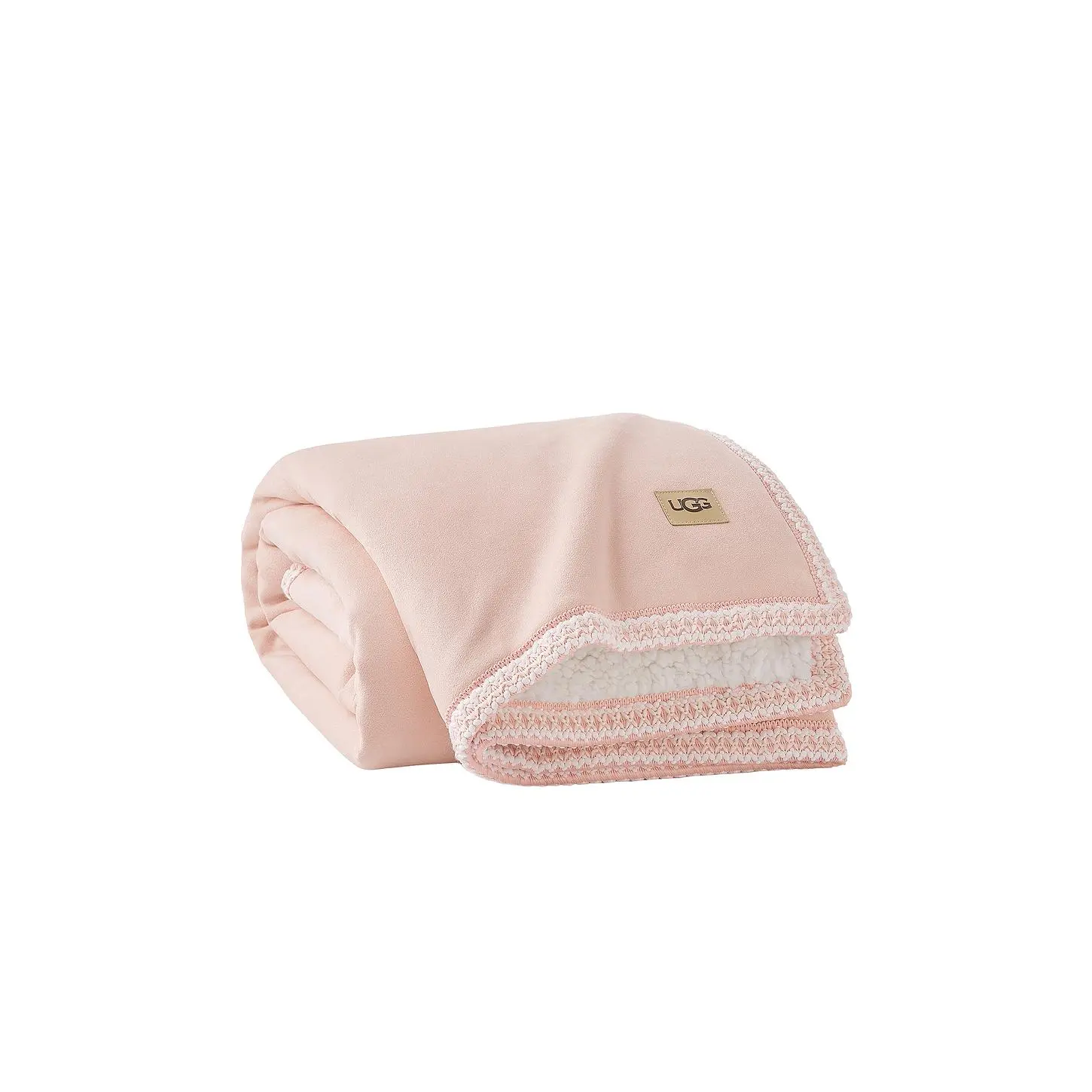 UGG Home Kirkwood Uggbraid Throw Blanket - 50x70in Soft Woven Cozy Warm Soft Cozy Throw, Braided Edge, Logo Patch, Machine Washable, Living Room Home Decor, Himalayan Salt Color