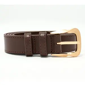Complliments Leather Belt with Polished Metal Buckle