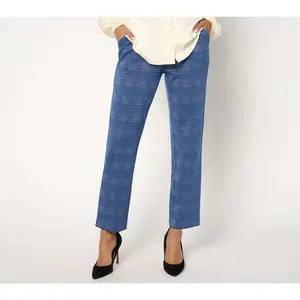 Isaac Mizrahi Live! Petite Plaid Straight Leg Ankle Pants