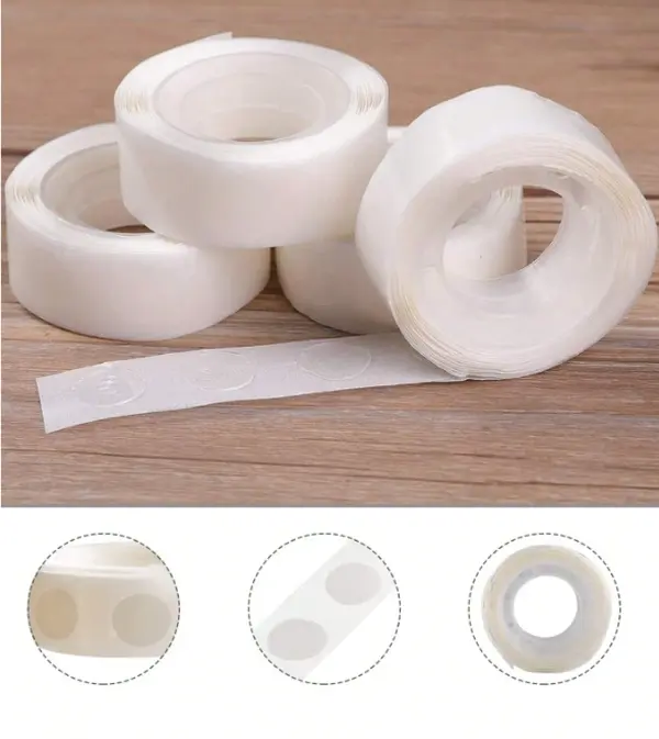 Double-Sided Adhesive Glue Dots, Wall-Safe Balloon Hold Tool, Transparent Non-Marking DIY Decor for Parties, Weddings, No Wall Damage