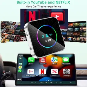 [Summervibes] Yurnlv 2026 Upgraded AI Box — Watch Netflix, YouTube, TikTok, and Google Play in Your Car,  Compatible with Factory Wired CarPlay Systems