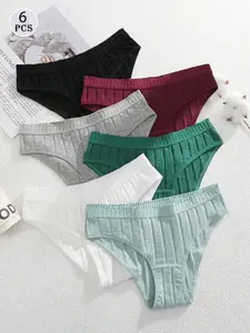 6-Pack New Summer Women's Triangle Pants, Soft Breathable Fabric, Opaque, Wide Waistband, Hand Washable, Multiple Colors, Comfortable Daily Underwear