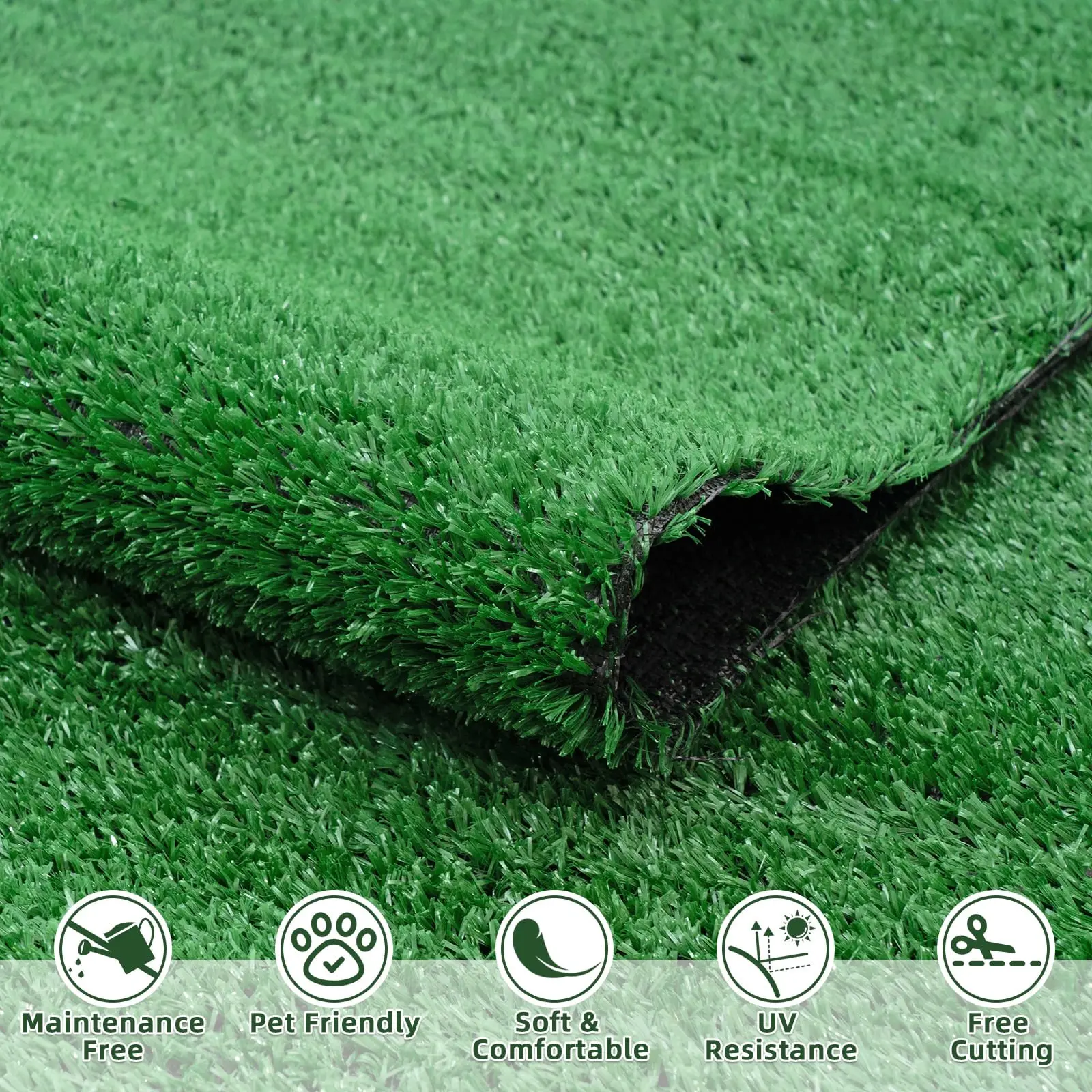 6.6FTX13.1FT Artificial Grass Turf, Army Green Ultra-dense, Outdoor and Indoor Decorative Carpet, Artificial Greenery Mat for Pet Porch Greenery Garden Terrace Playground,dorm essentials