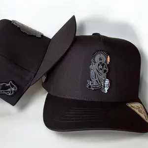 San Judas Tadeo Snapback Cap - Unisex Black Design, White Mexico, Snapback Fit, Versatile Accessory for Any Occasion