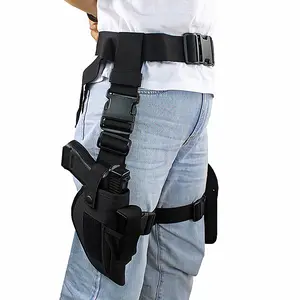 Tactical Drop Leg Holster Set with Tactical Belt Pistol Holder Adjustable Airsoft Thigh Holster Bag Utility Pocket
