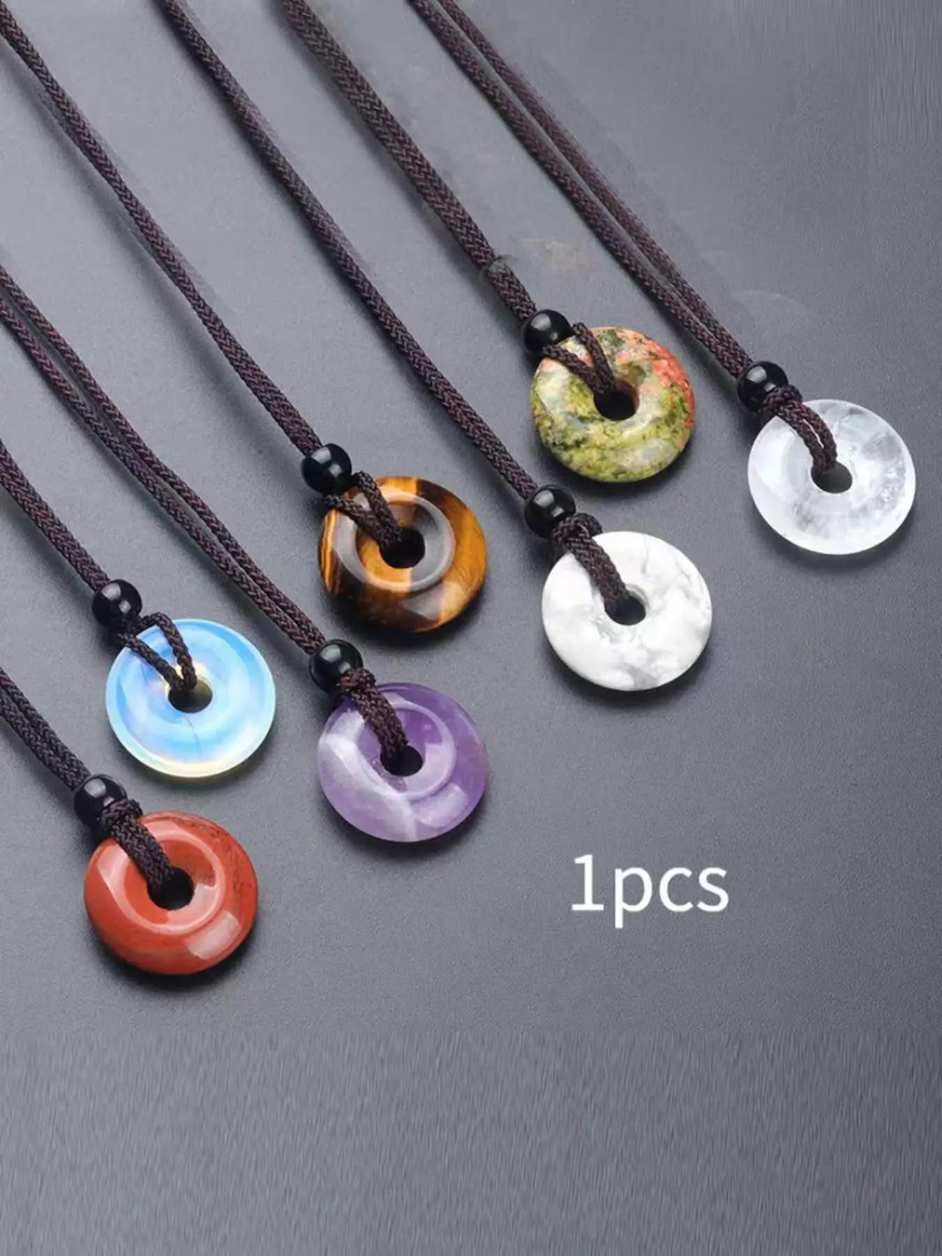 Smooth Round Donut Pendant, Unique Design Pendant, Perfect For Any Outfit, Round Circle Pendant, Pendant With Necklace#NaturalStonePendant #OpalPendant #UnakiteJewelry #PingAnKou #HealingCrystals #DonutNecklace
