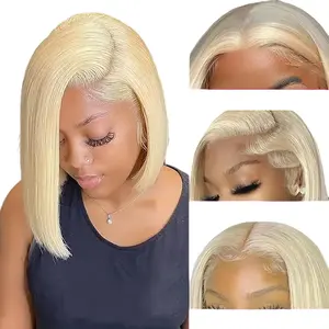 Blonde Bob Wig Human Hair 10 Inch 613 Bob Wig Human Hair 13x4 Pre Plucked With Baby Hair For Women 180 Density Lightweight and Low Maintenance Hair Wig Not Easy To Tangle Or Shed summerwins