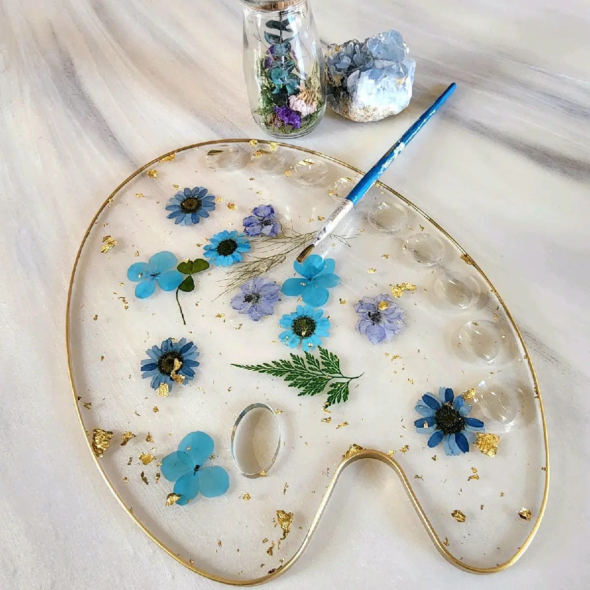 Floral Resin Paint Palette