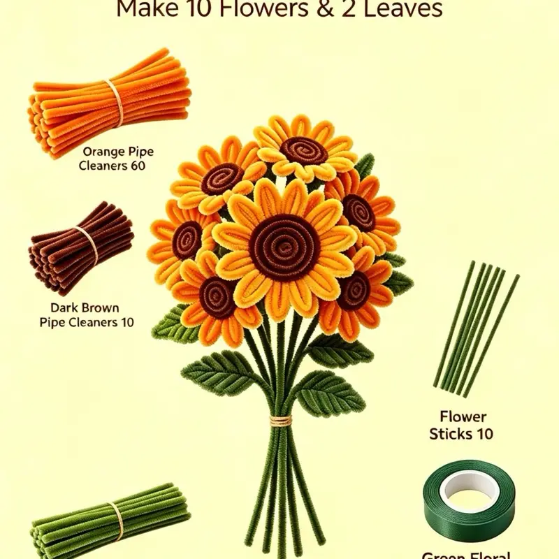 DIY Pipe Cleaner  Sunflower