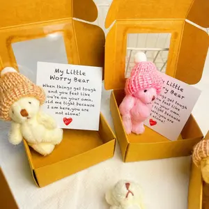 Mini Plush Bear Gift Set with Inspiring Card, Perfect Comfort Gift for Christmas, Halloween, Birthdays and Emotional Support, Party Favors Assortment, Thoughtful Gift