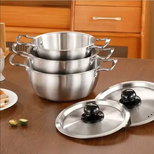 Stainless Steel Soup Pot, Noodle Pot, Seafood Pot, Cooking Pot for Home Induction Cooktop, Easy Storage, Stackable Pots, Camping, Outdoor Use, Delicious Meals